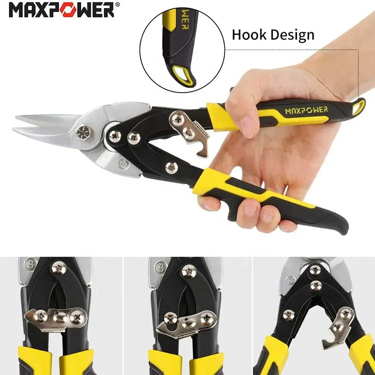 3pcs Aviation Snips Set Metal Shears Labor Saving Straight Aviation Snip