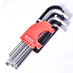 9pcs Professional Ball Point Allen Wrenches Satin Finshin Long Arm Hex Key Wrench Set