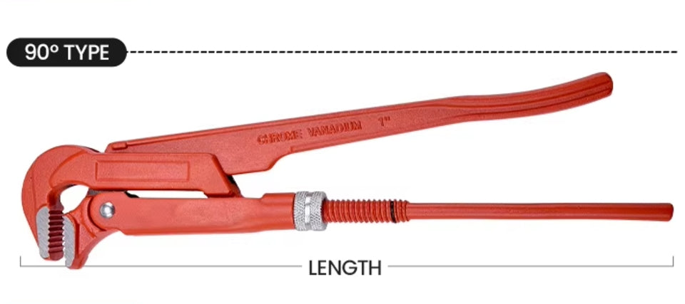 Household tools industrial grade 45 degree Angled CRV Swedish Pattern Pipe Wrench