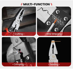 3pcs Linesman Pliers 8 inch 5 in 1 Multifunctional Wire Stripper Crimper Cutter Diagonal Side Wire Cutter