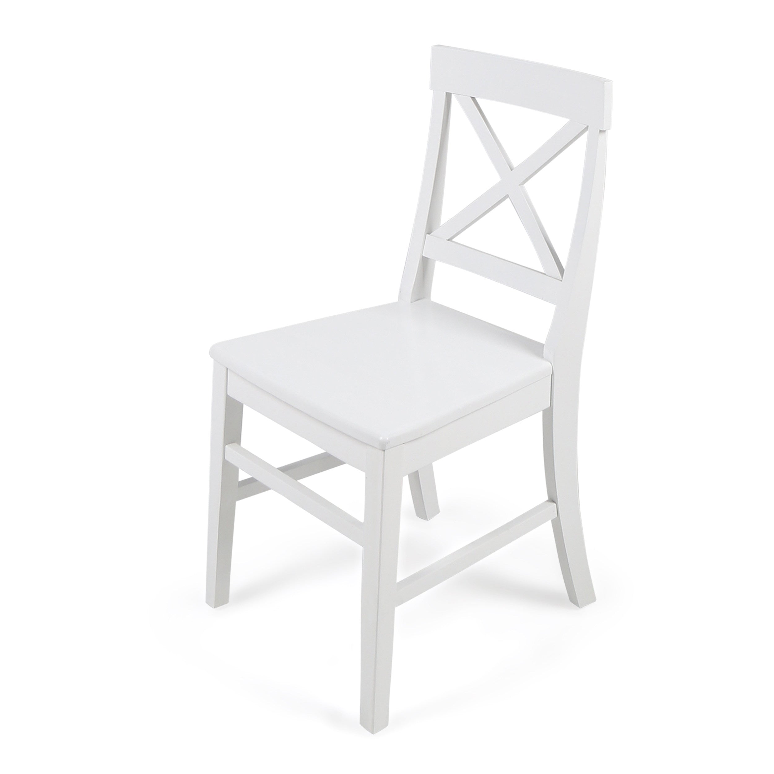 Roshan Farmhouse Acacia Wood Dining Chairs, White (Set of 2)