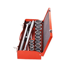 21pcs 3/4'' Drive SAE/Metric Socket 12pt DR Wrench Socket Set With Reversible Ratchet Handle