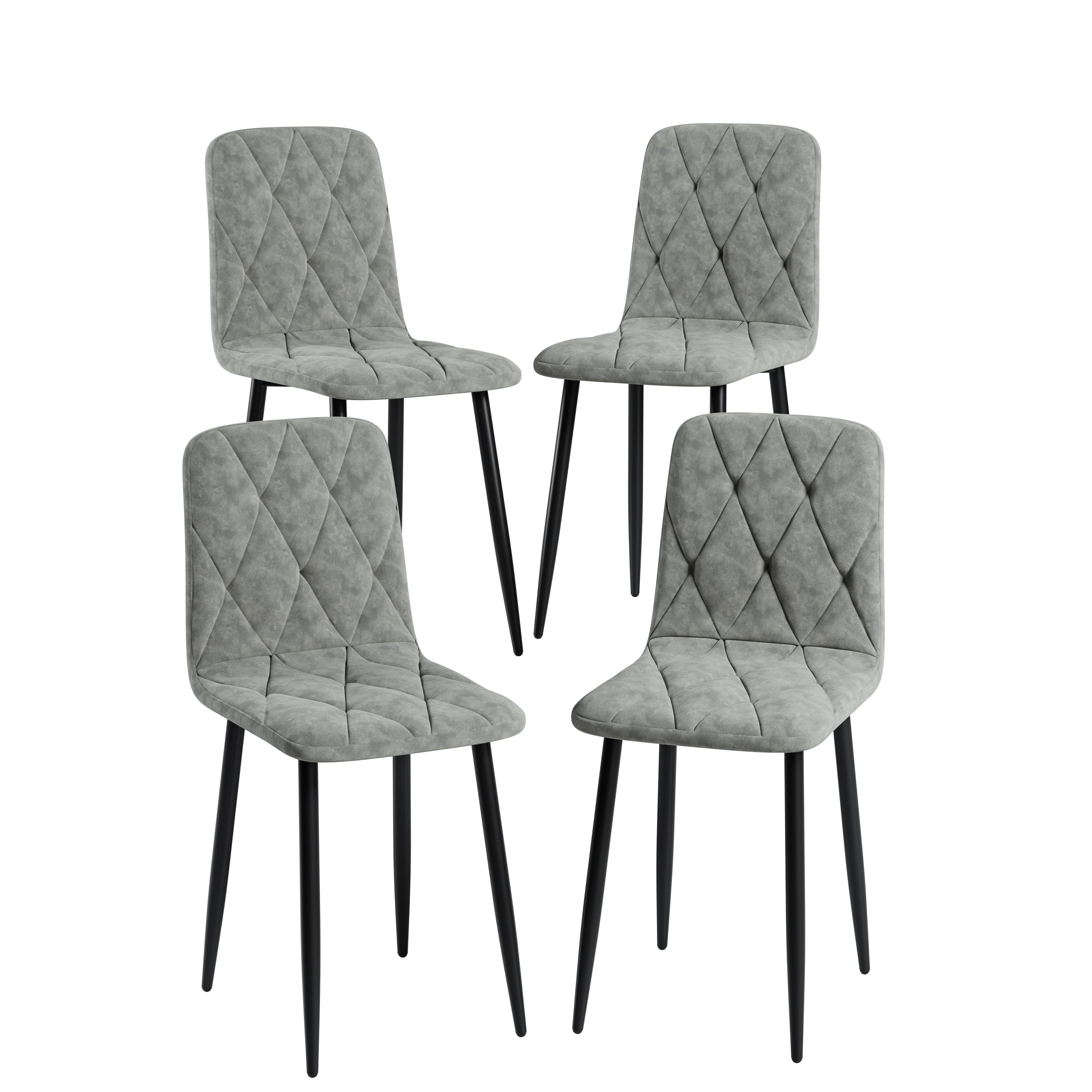 Dining Chairs Set of 4, Modern Kitchen Dining Room Chairs, Velvet Dining Chair Upholstered Cushion Seat and Sturdy Metal Legs