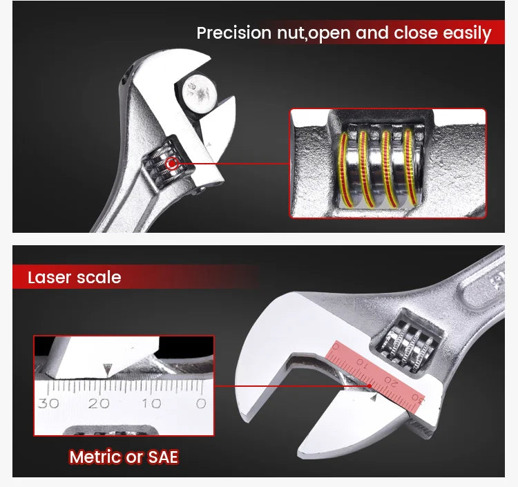 4"-24" Light Duty Carbon Steel Adjustable Standard Spanner