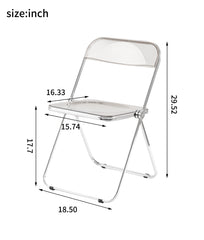 Transparent chair, stackable folding chair, PC plastic living room chair, chrome frame foldable acrylic chair, O-Clear