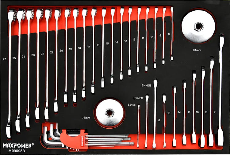 210pcs 4-Drawer Height Adjustable Tool Storage Organizer Garage Workshop Tool Set