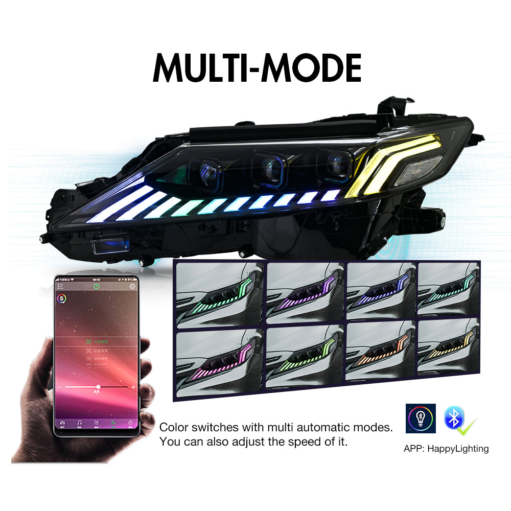 RGB Headlights For 2018-2024 Toyota Camry LE SE XLE XSE TRD (Audi Model)
