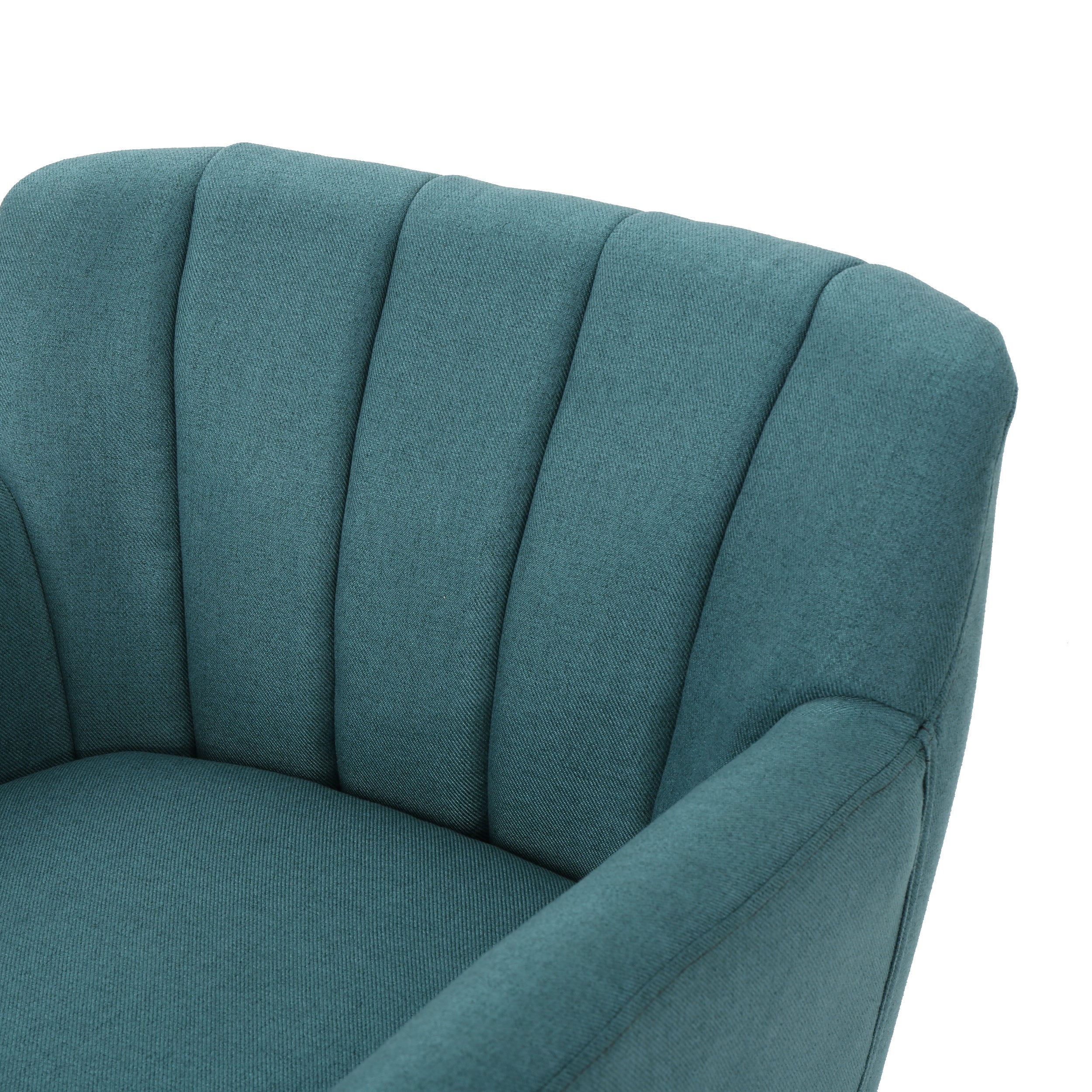 Mid Century Modern Fabric Club Chair, 28.30" W x 27.60" D x 31.50" H, Dark Teal/Natural