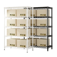 Wire frame metal storage rack adjustable rack, vertical storage rack unit (white, 36L x 14W x 71H)