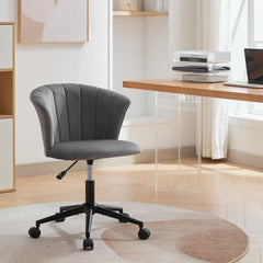 Home Office Chair, Velvet Fabric Swivel Flower Shape Computer Desk Chair for Home Office or Bedroom