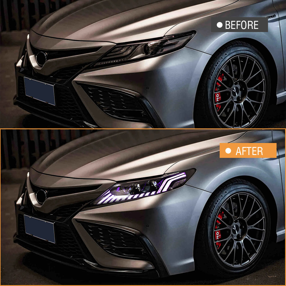 RGB Headlights For 2018-2024 Toyota Camry LE SE XLE XSE TRD (Audi Model)