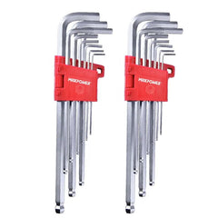 Ball End Hex Key Wrench Set,9 pcs 1.5-10mm SAE Metric Long Arm Allen Wrench Set