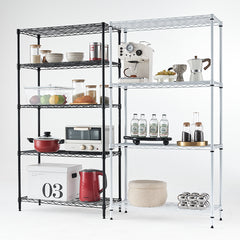 Wire frame metal storage rack adjustable rack, vertical storage rack unit (white, 42L x 18W x 71H)