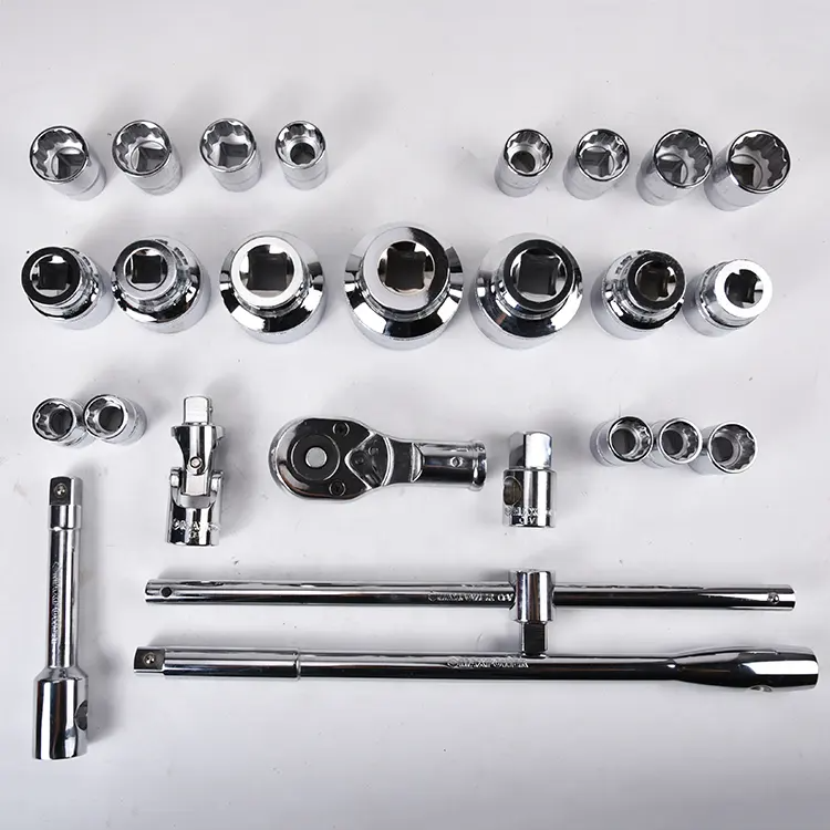 26pcs 3/4'' 1"Dr. Adjustable Torque Ratchet Cr-Mo SAE Professional Auto Repair Socket Set