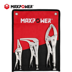 3pcs Wide Open/Offset/Long Nose Clamping Locking Pliers Set