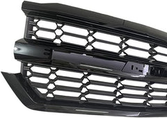 Front Bumper Upper Grille Grill Compatible with Chevrolet Silverado 1500 2016-2018 (Black)