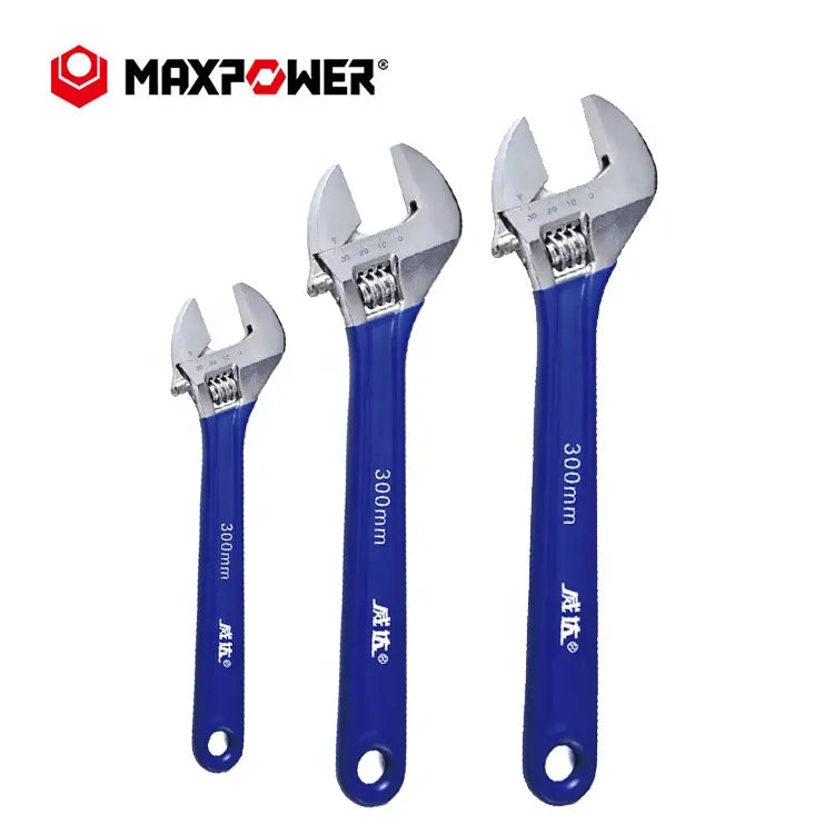 6",8",10",12" Extra Wide Jaw Opening Adjustable Wrench Large Nut Pipe Hand Tool