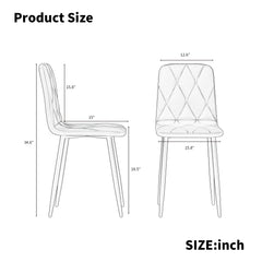 Dining Chairs Set of 4, Modern Kitchen Dining Room Chairs, Velvet Dining Chair Upholstered Cushion Seat and Sturdy Metal Legs