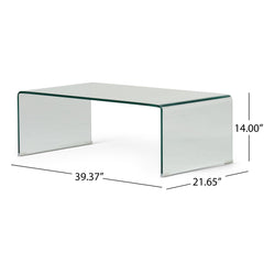 COFFEE TABLE 12MM TEMPERED BENT GLASS