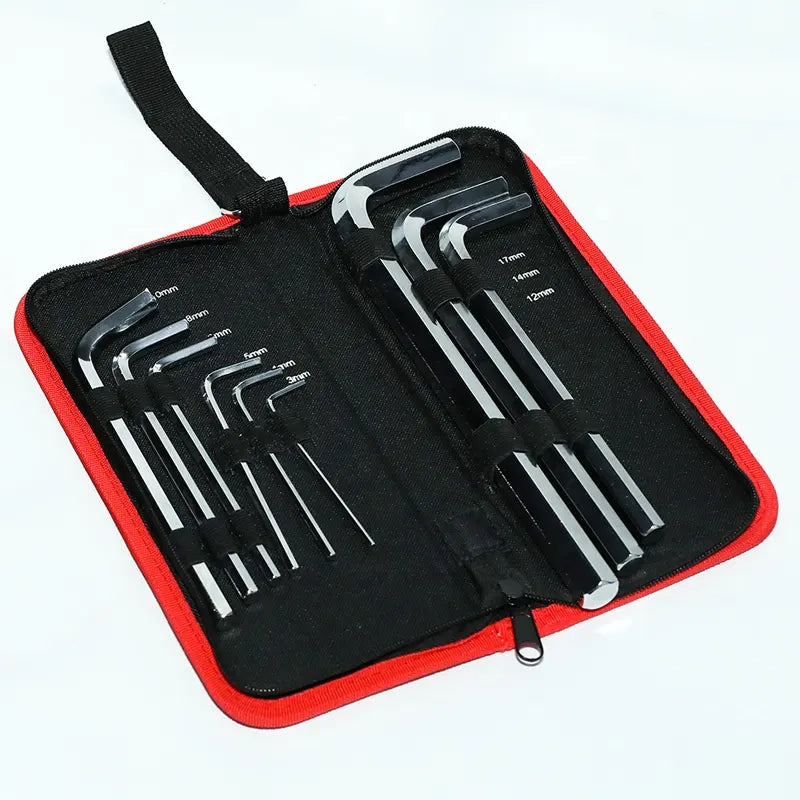 9pcs Electrical Plumbing Car Repair Inch/Metric Hexagon Allen Hex Key Set With Storge Bag