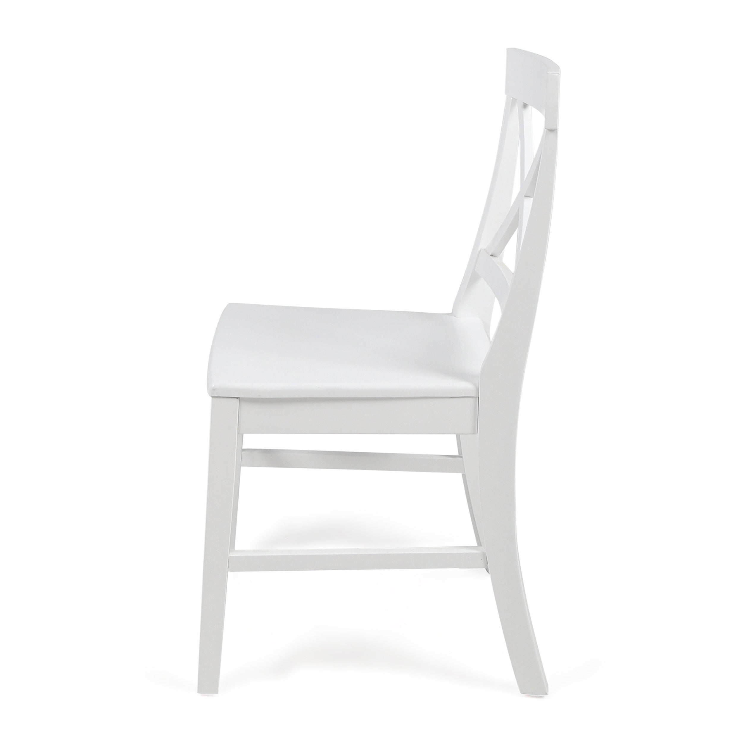 Roshan Farmhouse Acacia Wood Dining Chairs, White (Set of 2)