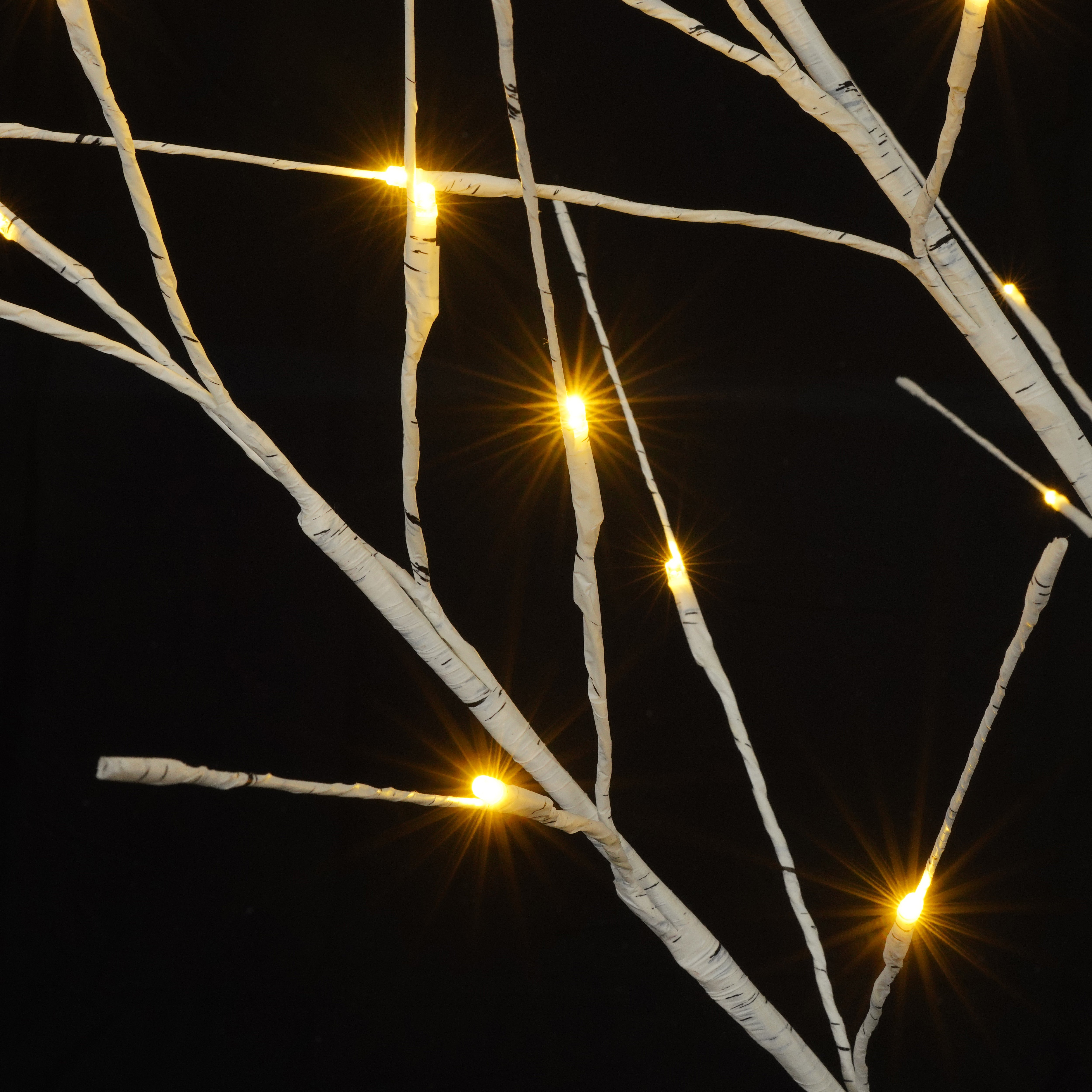 Artificial birch tree with light, 4FT 48 LED/5FT 72 LED/6FT 96 LED, with warm white light, indoor and outdoor decoration