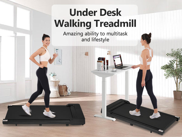 New 8.10 Walking Pad Under Home Desktop Treadmill -2.5HP Walking Treadmill 0.6-4MPH 300LBS Capacity Remote Control Battery