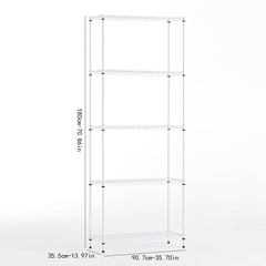 Wire frame metal storage rack adjustable rack, vertical storage rack unit (white, 36L x 14W x 71H)