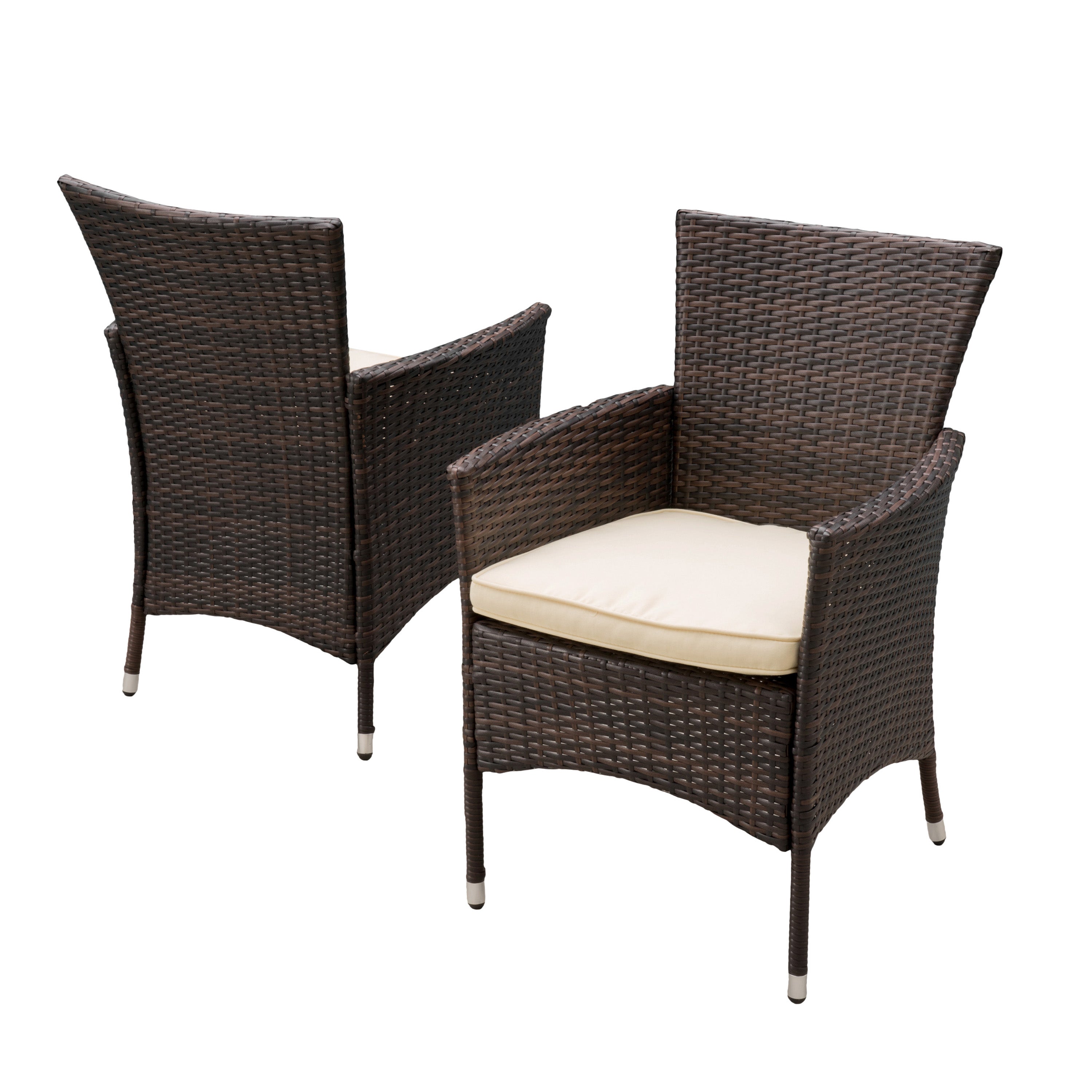 Clementine Outdoor Multibrown PE Wicker Dining Chairs (Set of 2)