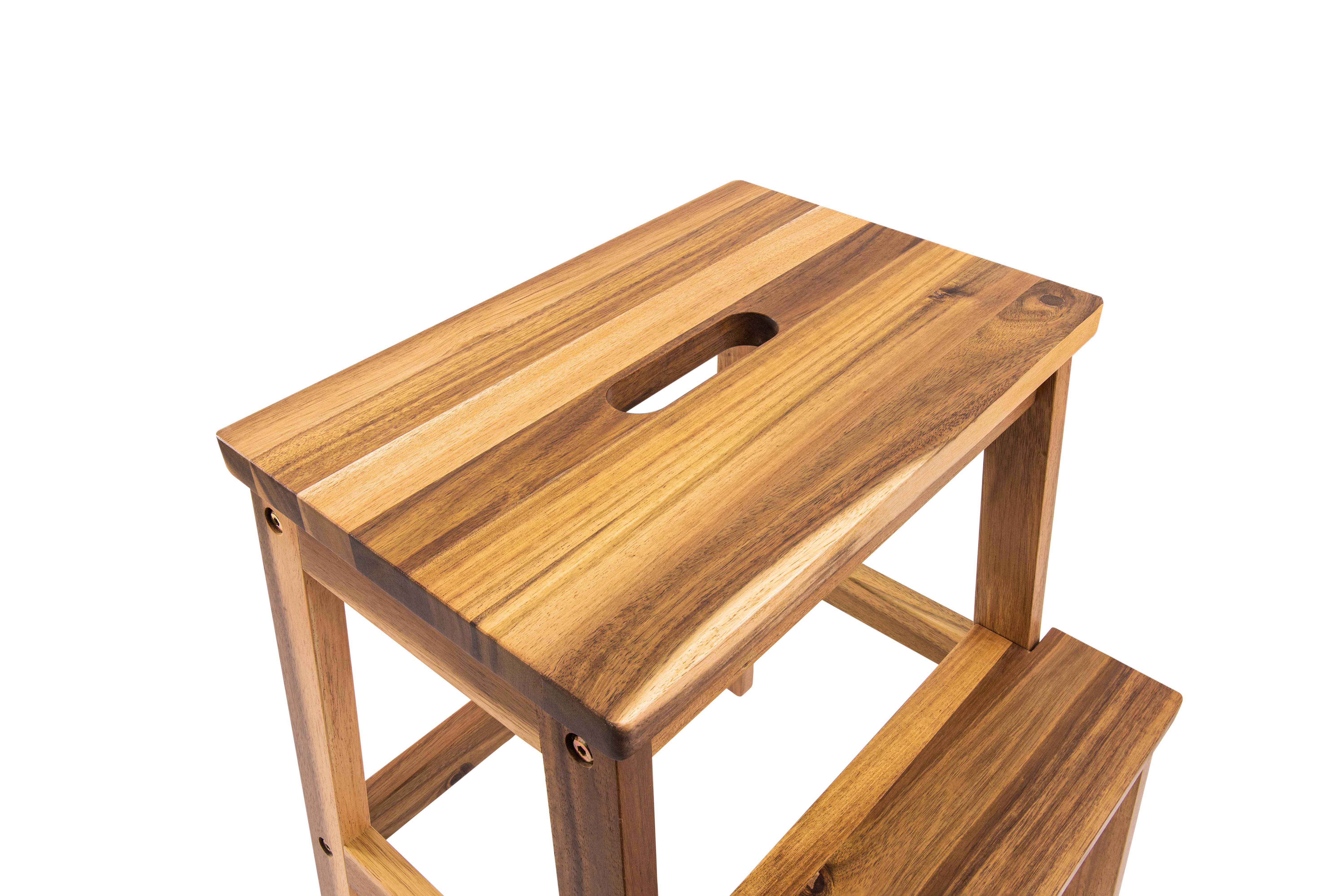 Acacia Wood Two Steps Stool Small Size Rectangle