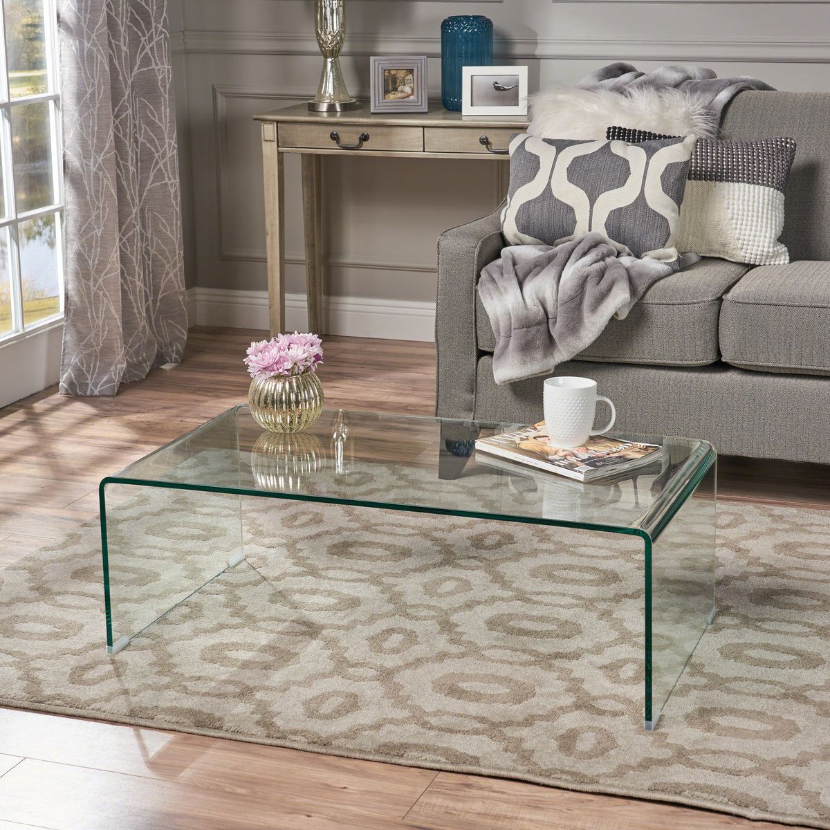 COFFEE TABLE 12MM TEMPERED BENT GLASS