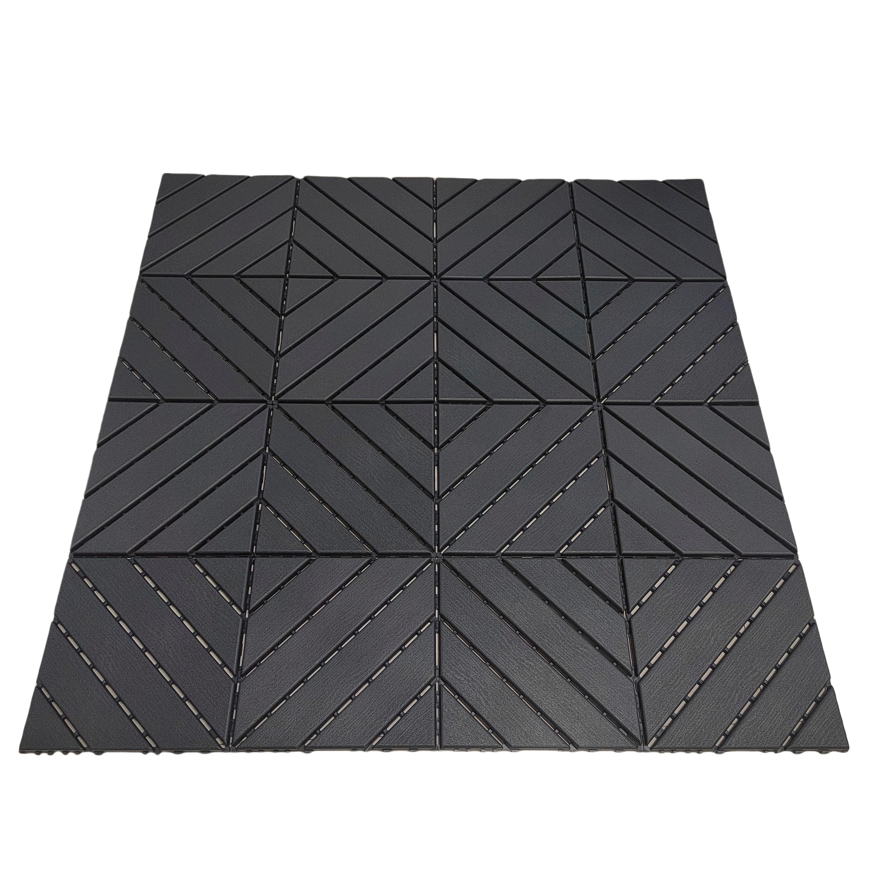 Plastic tiles, 36 pieces, 12 inches x 12 inches waterproof outdoor terrace tiles with reinforced drainage design, gray