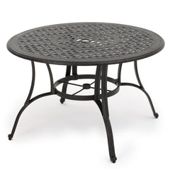 Outdoor Cast Aluminum Circular Dining Table, Bronze