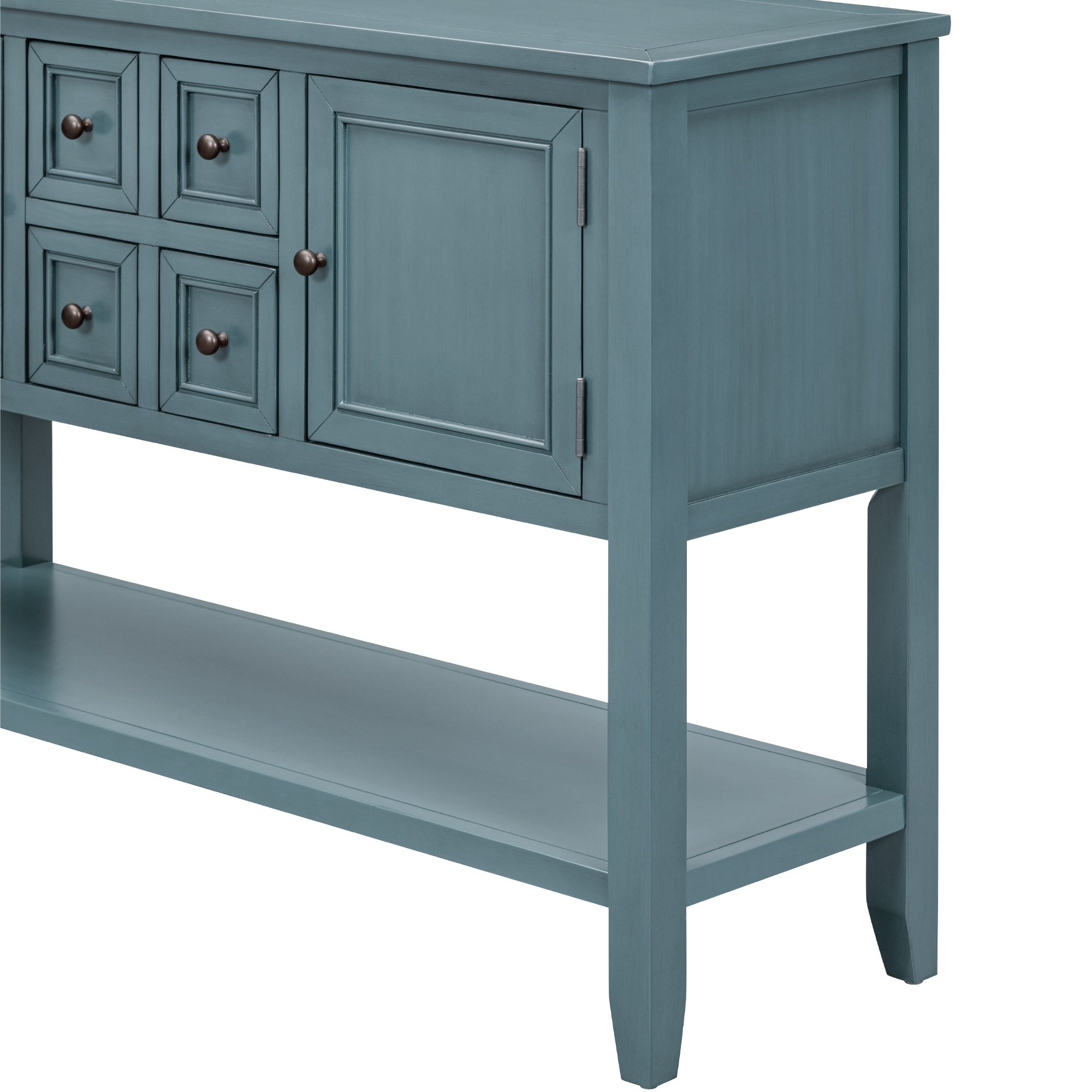 REXM Cambridge Series Spacious Storage Retro Console Desk with Four Small Drawers and Bottom Shelf