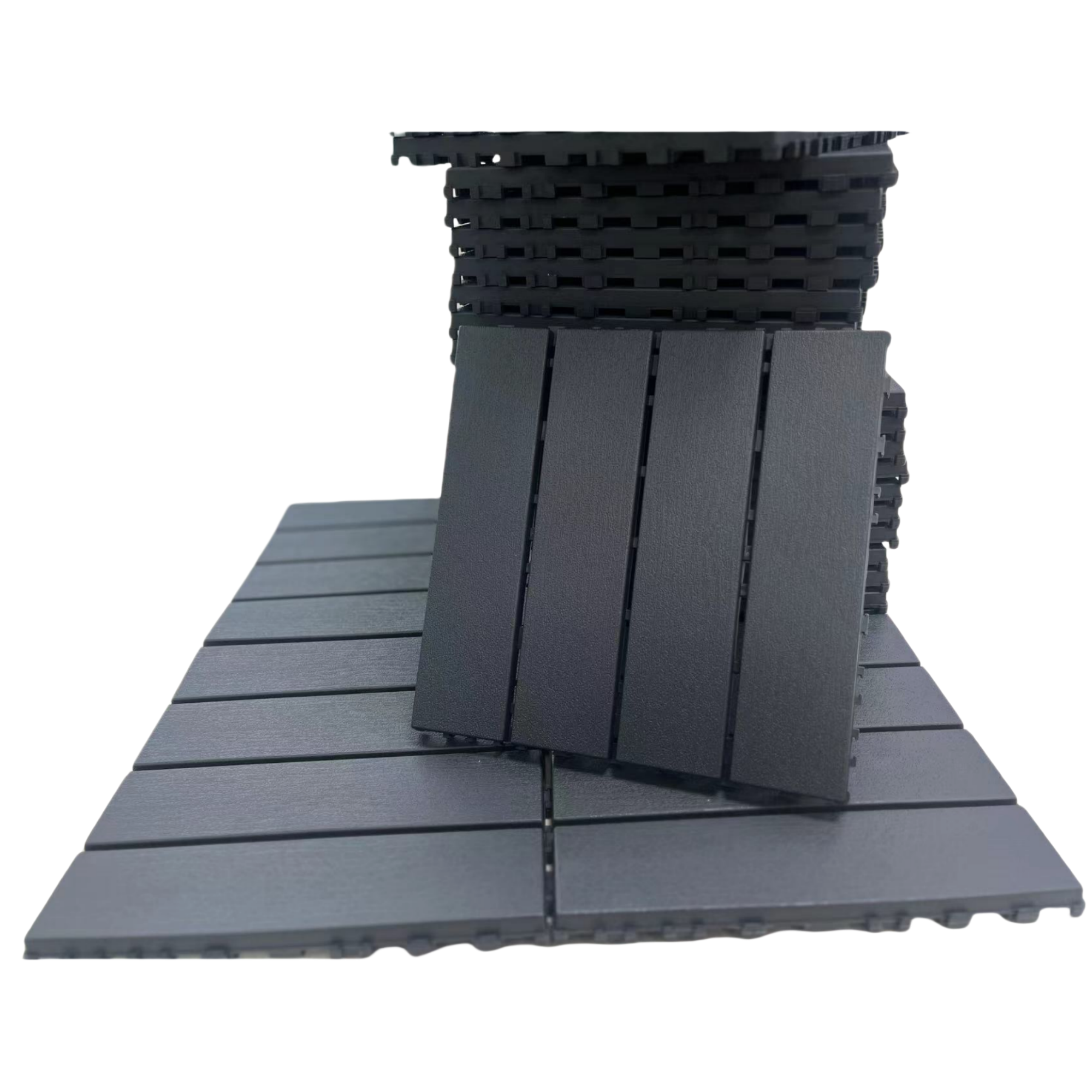 Plastic interlocking deck tiles, 36 terrace deck tiles, 12 "x12" square waterproof, terrace floor tiles, gray