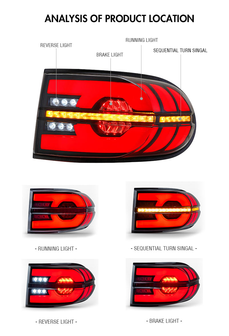 Omnibaz - For Toyota FJ Cruiser 2006-2020 LED Tail Lights Assembly (Clear/smoke)-Toyota-Omnibaz-Omnibaz