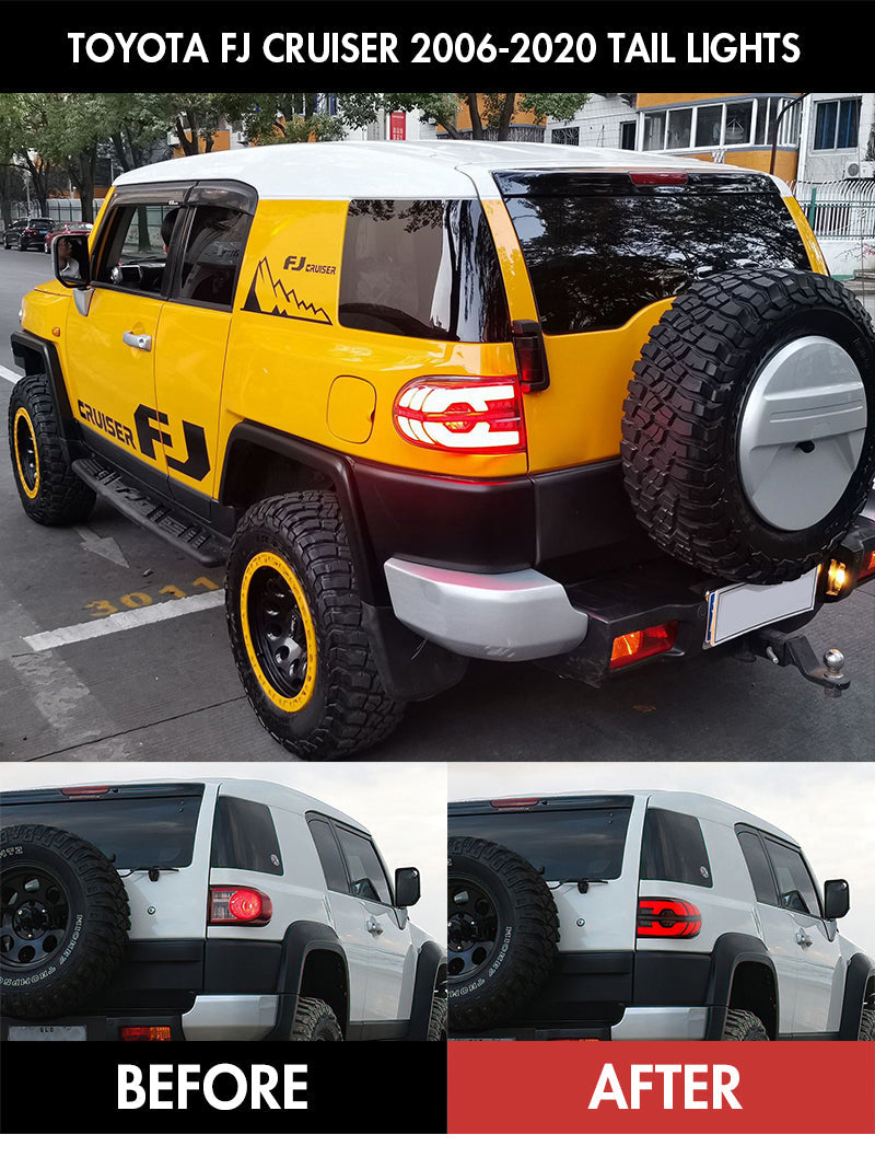 Omnibaz - For Toyota FJ Cruiser 2006-2020 LED Tail Lights Assembly (Clear/smoke)-Toyota-Omnibaz-Omnibaz
