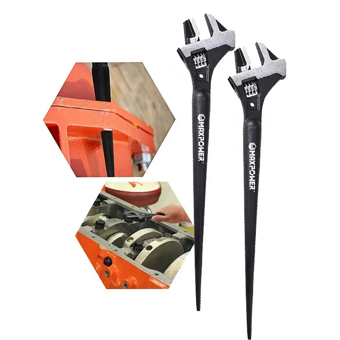 4 IN 1 Multi-Func Adjustable Wrench Ratchet Iron Spud Construction Plumbing Bolts Tapered Wrench