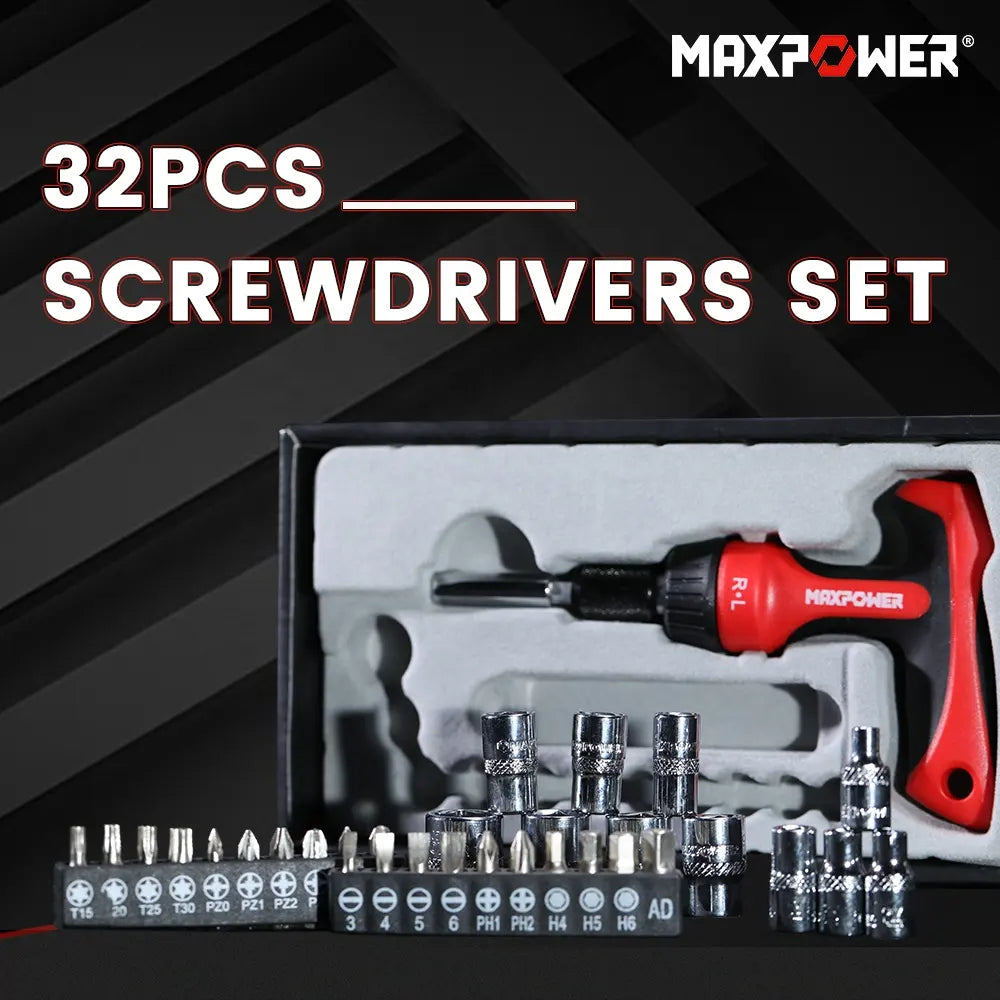 32in 1 Screwdriver Bits Multi Socket Set for Mobile Phones, Laptops Multi -functional Repair Tools, Phillips, Slotted