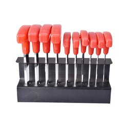 10pcs Metric Long Handles Allen Wrench Hand Tool T-Handle Hex Key Set With Stand