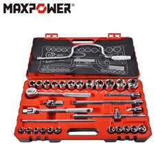 High Quality 32 Pcs Drive Socket Ratchet Wrench Set, with Bit Socket Set Metric and Extension Bar for Auto Repairing and Household