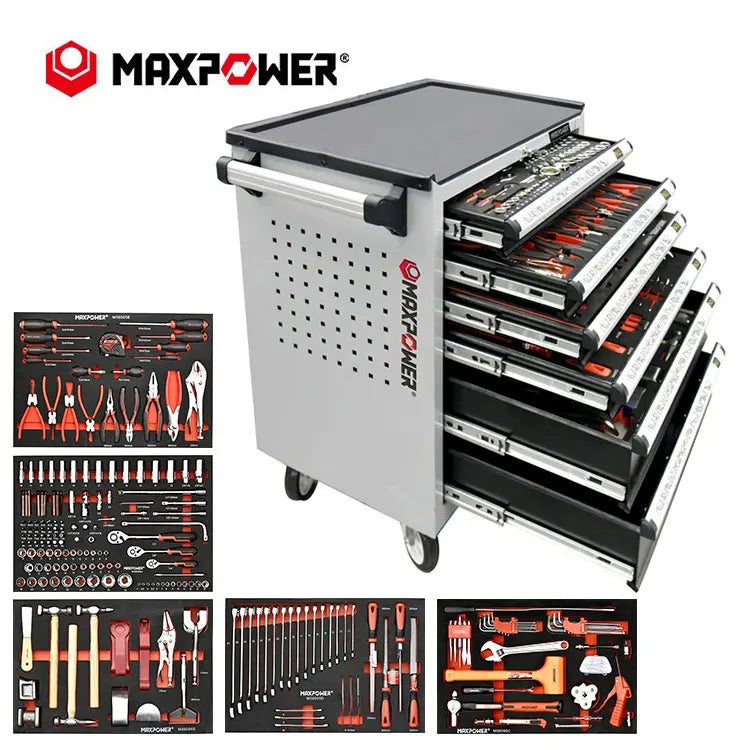 Mechanic Garage Workshop Engineers Tool Cabinet with 249 pieces Hand Tools