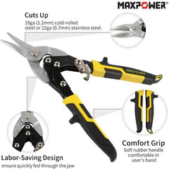 3pcs Aviation Snips Set Metal Shears Labor Saving Straight Aviation Snip