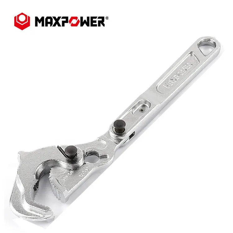 Silver One-hand Adjustable Plumbing Wrench 12 inch Self-adjusting Pipe Wrench