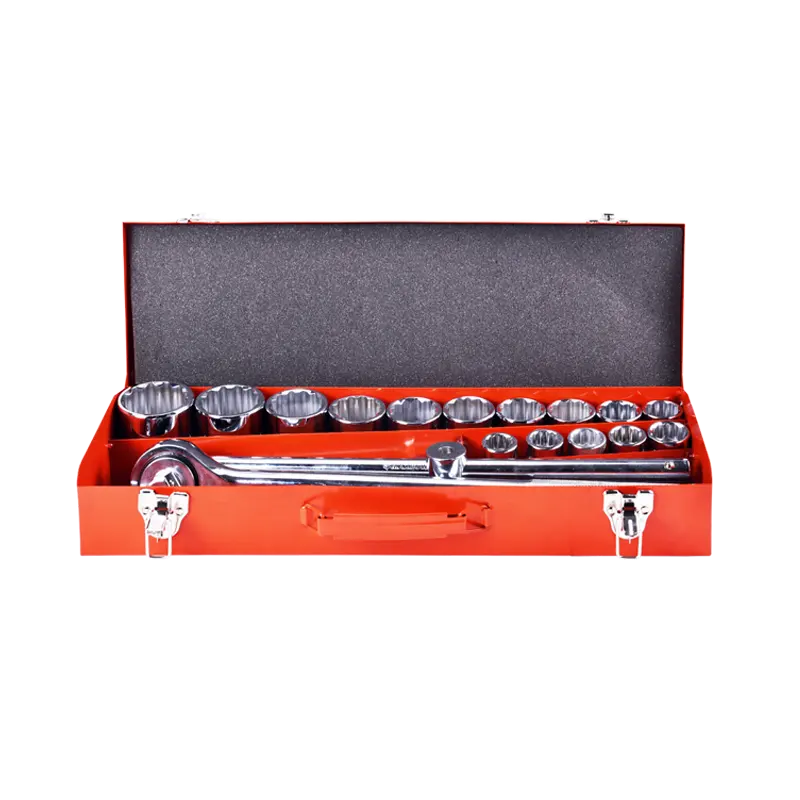 21pcs 3/4'' Drive SAE/Metric Socket 12pt DR Wrench Socket Set With Reversible Ratchet Handle