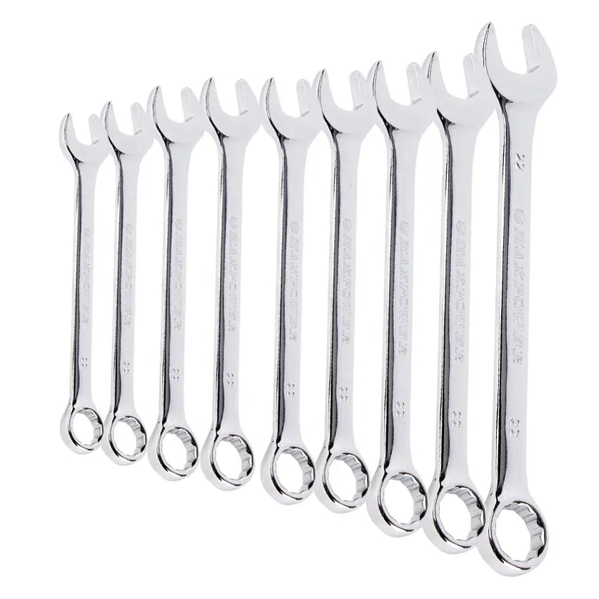 10pcs SAE Combination Ring Spanner Wrench Set, Metric 8-27mm