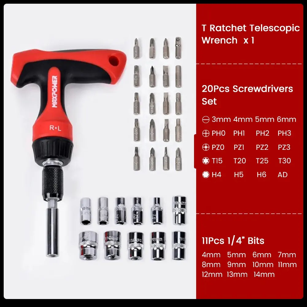 32in 1 Screwdriver Bits Multi Socket Set for Mobile Phones, Laptops Multi -functional Repair Tools, Phillips, Slotted