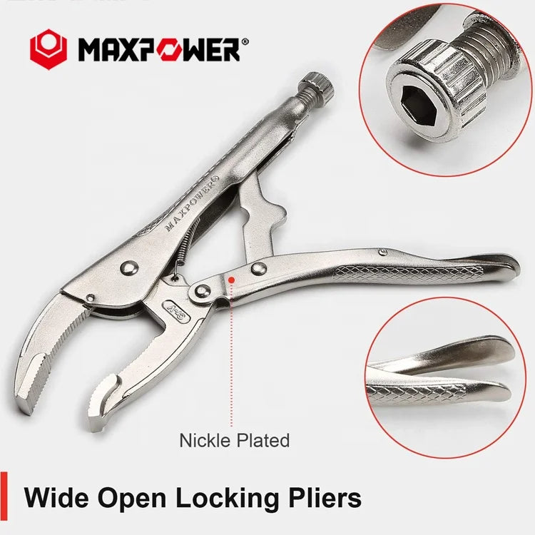 3pcs Wide Open/Offset/Long Nose Clamping Locking Pliers Set