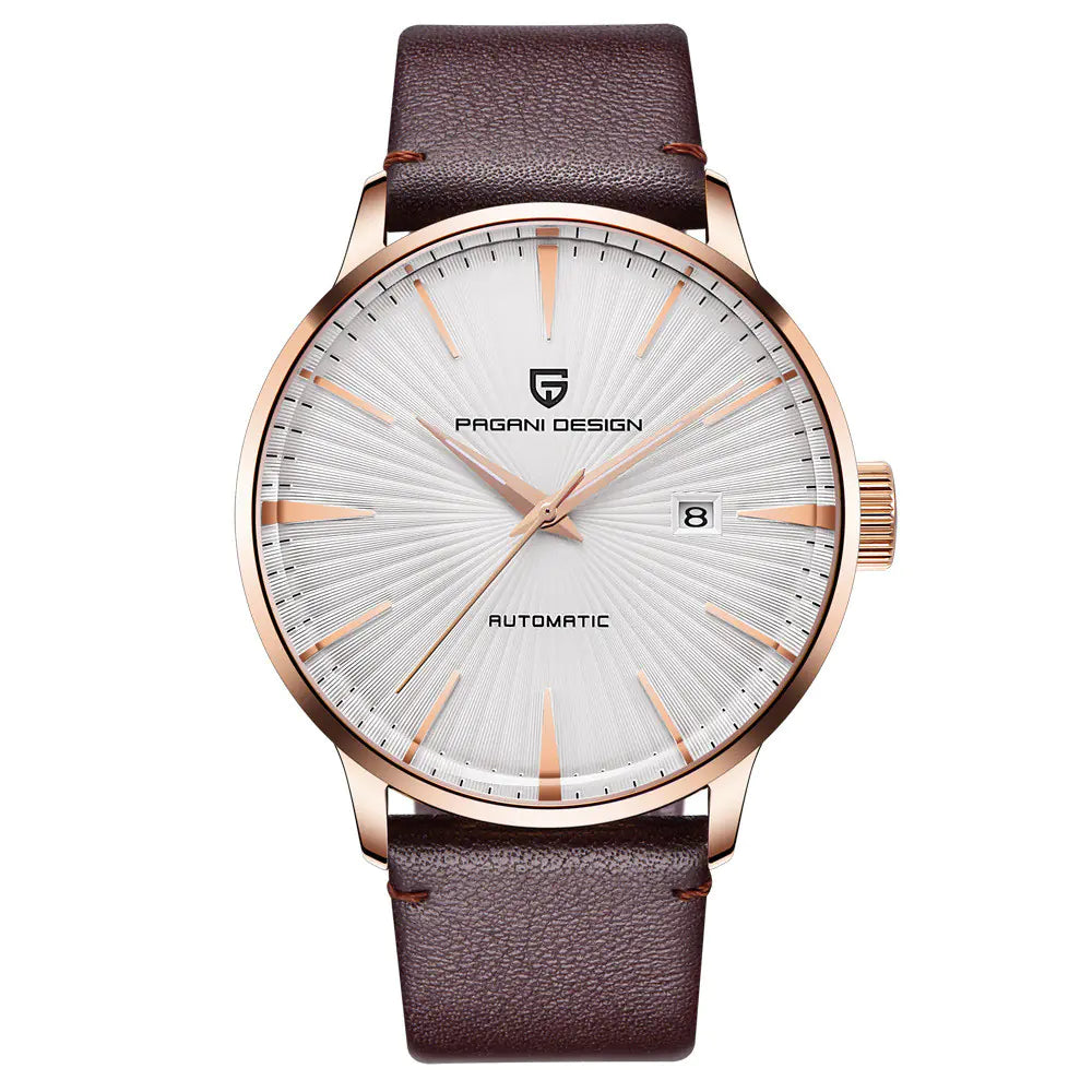 PAGANI DESIGN Men's Genuine Leather Automatic Watch