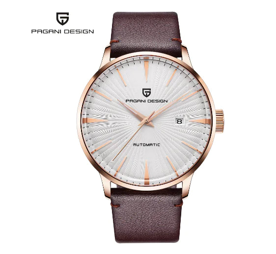 PAGANI DESIGN Men's Genuine Leather Automatic Watch